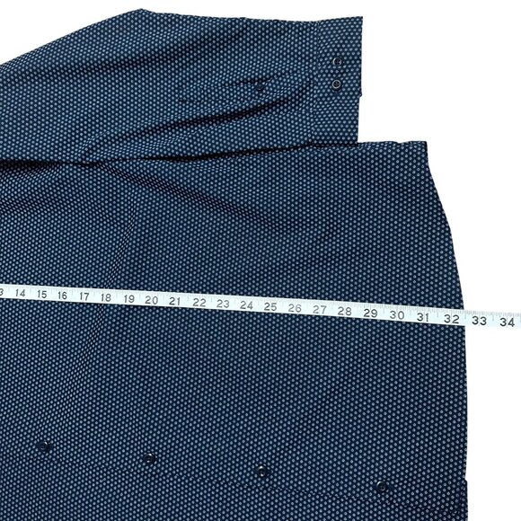 ALGO SHIRT BUTTON UP NON IRON NAVY BLUE MICRO FLORAL MENS XXL BREATHABLE STRETCH - Picture 11 of 12